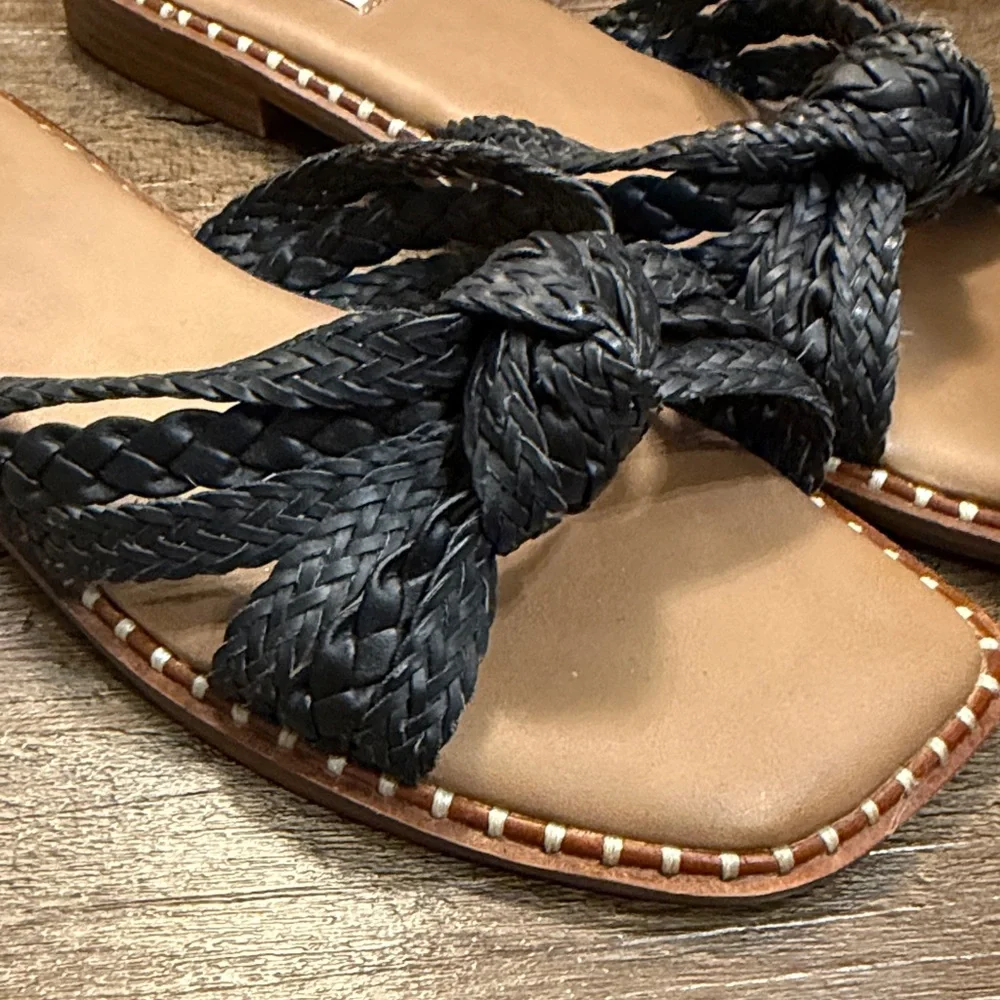 Steve Madden Black Knotted Women's Sandals - Picture 3 of 9